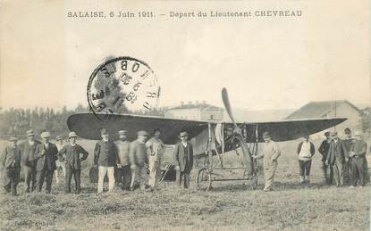 CPA FRANCE 38 "Salaise, 1911, départ du lieutenant Chevreau" / AVIATION