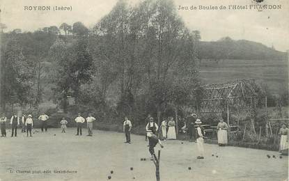 CPA FRANCE 38 "Roybon, jeu de boules à l'Hotel Frandon"