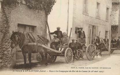 CPA FRANCE 38 "Eymeux & Saint Lattier, noca à la campagne du Roi de la Canne, 1927"