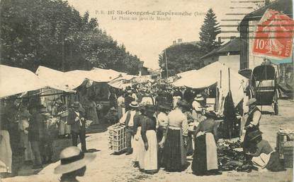 CPA FRANCE 38 "Saint Georges d'Espéranche, la place, un jour de marché"