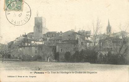 CPA FRANCE 84 "Pernes, la tour de l'Horloge et le clocher des Augustins"