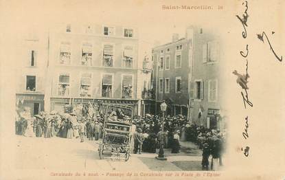 CPA  FRANCE 38 "Saint Marcellin, cavalcade du 4 aout, sur la place de l'Eglise"