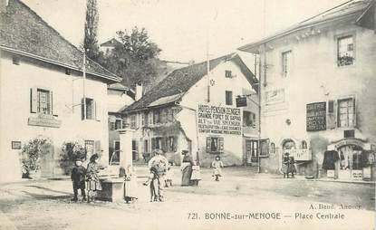 CPA FRANCE 74 "Bonne sur Menoge, la place centrale"