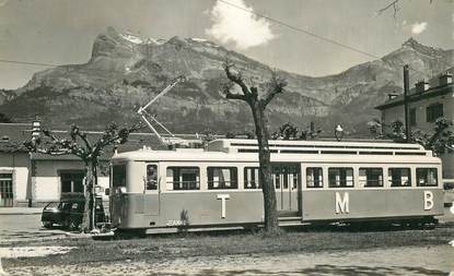 CPSM FRANCE 74 "Les aiguilles de Warens, Tramway du Mont Blanc"