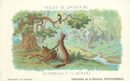 CPA FABLE DE LA FONTAINE  "Le Corbeau et le renard" / PUBLICITE PAUTAUBERGE