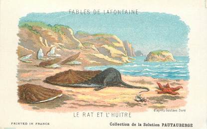 CPA FABLE DE LA FONTAINE  "Le rat et l'Huitre" / PUBLICITE PAUTAUBERGE