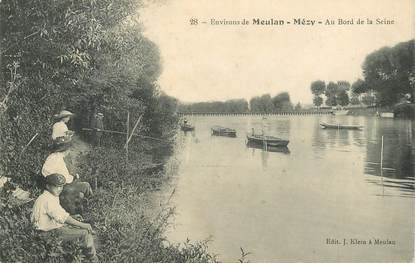 CPA FRANCE 78 "Mézy, au bord de la Seine" / PÊCHE 