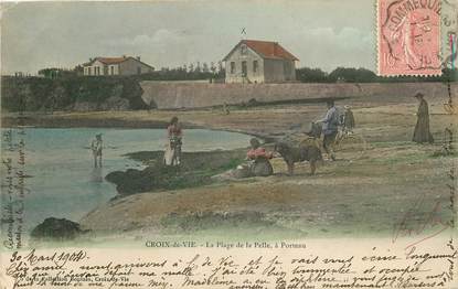 CPA FRANCE 85 "Saint Gilles Croix de Vie, la plage de la Pelle à Porteau"