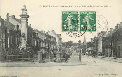 CPA FRANCE 85 "Fontenay le Comte, rue de la République prise de la gare"