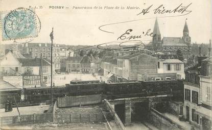 CPA FRANCE 78   "Poissy, panorama de la place de la mairie"