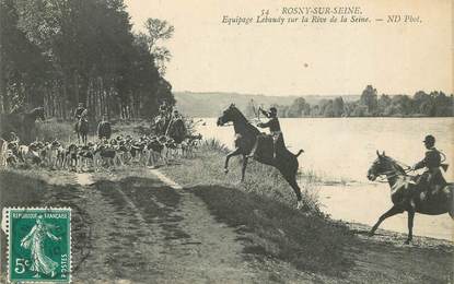 CPA FRANCE 78   "Rosny sur Seine, Equipage Lebaudy sur la rive de la Seine"