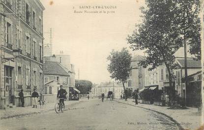 CPA FRANCE   78  "Saint Cyr l'Ecole, la route nationale et la poste"