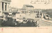 78 Yveline CPA FRANCE   78   "Saint Germain en Laye, la place du chateau et la gare" / TRAMWAY