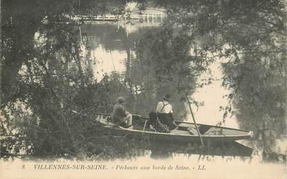 CPA FRANCE   78  "Villennes sur Seine, pêcheurs aux bords de Seine"