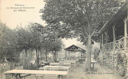 CPA FRANCE   78  "Villennes sur Seine, la terrasse du restaurant des Tilleuls"