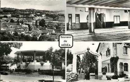 CPSM ALGERIE  "Médéa, vue générale, intérieur de la Mosquée, le Kiosque et le quarier Yusuf"