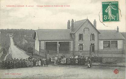 CPA FRANCE 28 "Thiron Gardais, groupe scolaire et avenue de la gare"