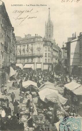 CPA FRANCE 87 "Limoges, la place des Bancs "