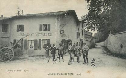 CPA FRANCE 38 "Villette Serpaize, restaurant des Voyageurs"