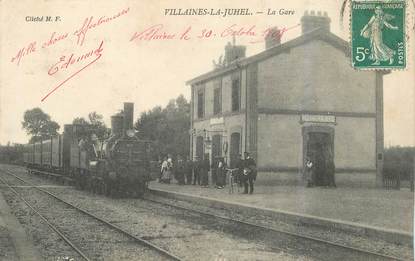 CPA FRANCE 53 "Villaines La Juhel, la gare" / TRAIN