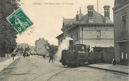 CPA FRANCE 53 "Laval, les deux gares et l'avenue" / TRAIN