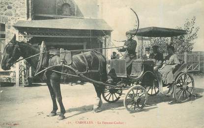 CPA FRANCE 50 "Carolles, le femme cocher"