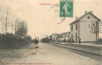 CPA FRANCE 55 "Consenvoye, la gare" / TRAIN