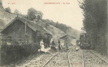 CPA FRANCE 52 "Chamouilley, la gare" / TRAIN