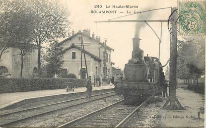 CPA FRANCE 52 "Rolampont, la gare" / TRAIN