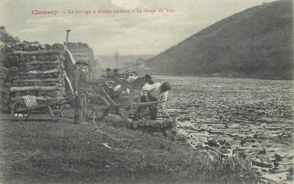 CPA FRANCE 58 "Clamecy, le flottage à bûches perdues, le tirage du bois"