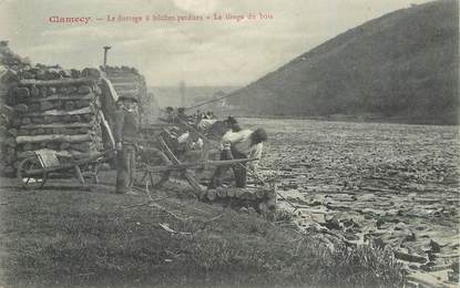 CPA FRANCE 58 "Clamecy, le flottage à bûches perdues, le tirage du bois"