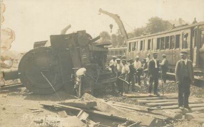 CARTE PHOTO FRANCE 57 "Sarrebourg, accident de chemin de fer" / TRAIN 