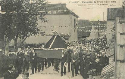 CPA FRANCE 51 "Chamery, Plantation de Croix 1913, Procession"