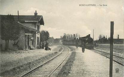 CPA FRANCE 51 "Bussy Lettrée, la gare" / TRAIN