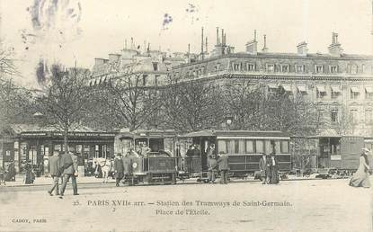 CPA FRANCE 75017 "Paris, Station des Tramways de Saint Germain, Place de Etoile"