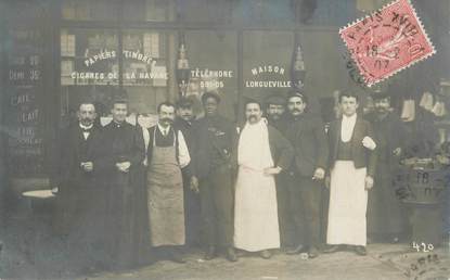 CARTE PHOTO FRANCE 75018 "Paris, Café Tabac Maison Longueville"