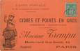 CPA FRANCE 75015 "Paris, Cidres et poirés en gros, Boulevard Garibaldi, Monsieur TREMPU" / CARTE PRECURSEUR datant de 1890 / CARTE PUBLICITAIRE