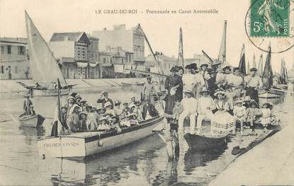 CPA FRANCE 30 "Le Grau du Roi, promenade en canot automobile"