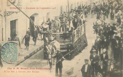 CPA FRANCE 30 "Bessèges, cavalcade du 3 septembre 1905, char de M. Bernard, Ecole Professionnelle"