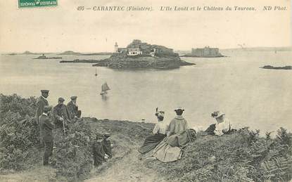 CPA FRANCE 29 "Carantec, L'Ile Louët et le chateau du taureau"