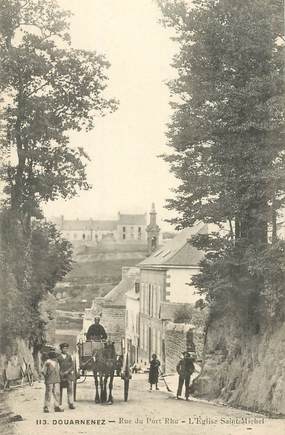 CPA FRANCE 29 "Douarnenez, rue du Port rhu, Eglise Saint Michel"