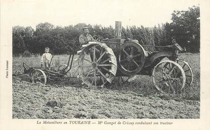 CPA FRANCE 37 "le Motoculteur en Touraine" / TRACTEUR / AGRICULTURE