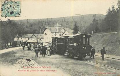 CPA FRANCE 88 "Le Col de la Schlucht, arrivée du premier tramway électrique"