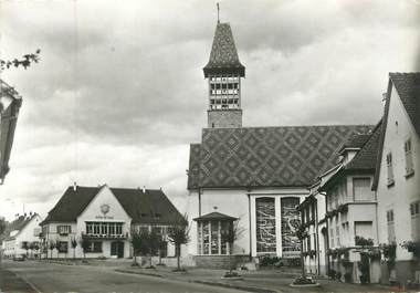 / CPSM FRANCE 68 "Bennwihr, église et hôtel de ville"