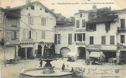 CPA FRANCE 47 "Villeneuve sur Lot, la Place du Marché et les Cornières"