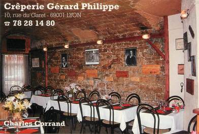 / CPSM FRANCE 69 "Lyon, crêperie Gérard Philippe"