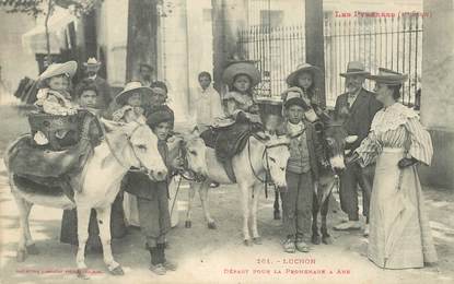 CPA FRANCE 31 "Luchon, départ pour la promenade à ânes"