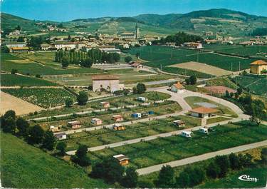 / CPSM FRANCE 69 "Fleurie, vue aérienne du camping et du bourg"