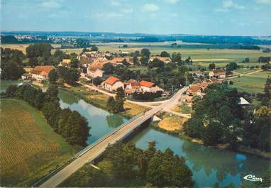 / CPSM FRANCE 70 "Bresilley, vue aérienne, le pont sur l'Ognon"