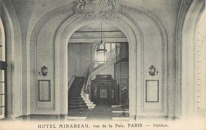 CPA FRANCE 75001 "Paris, Hotel Mirabeau, rue de la Paix"